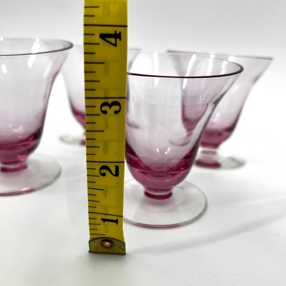 TIFFIN-FRANCISCAN Wisteria Pink Dessert Water Fruit Cocktail Glass Cups Set of 4 - Picture 12 of 16